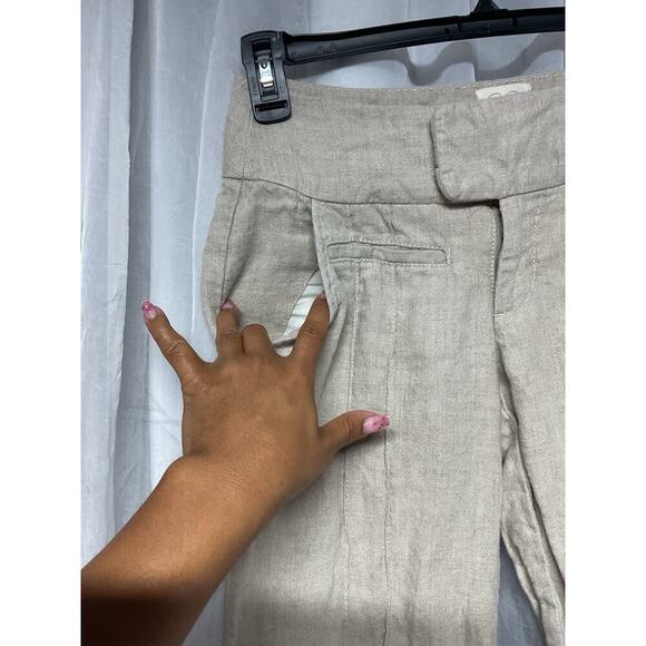 Anthropologie Cidra 100% Linen Wide Leg Trouser Pants Womens Size 4 Pleated - Picture 6 of 8